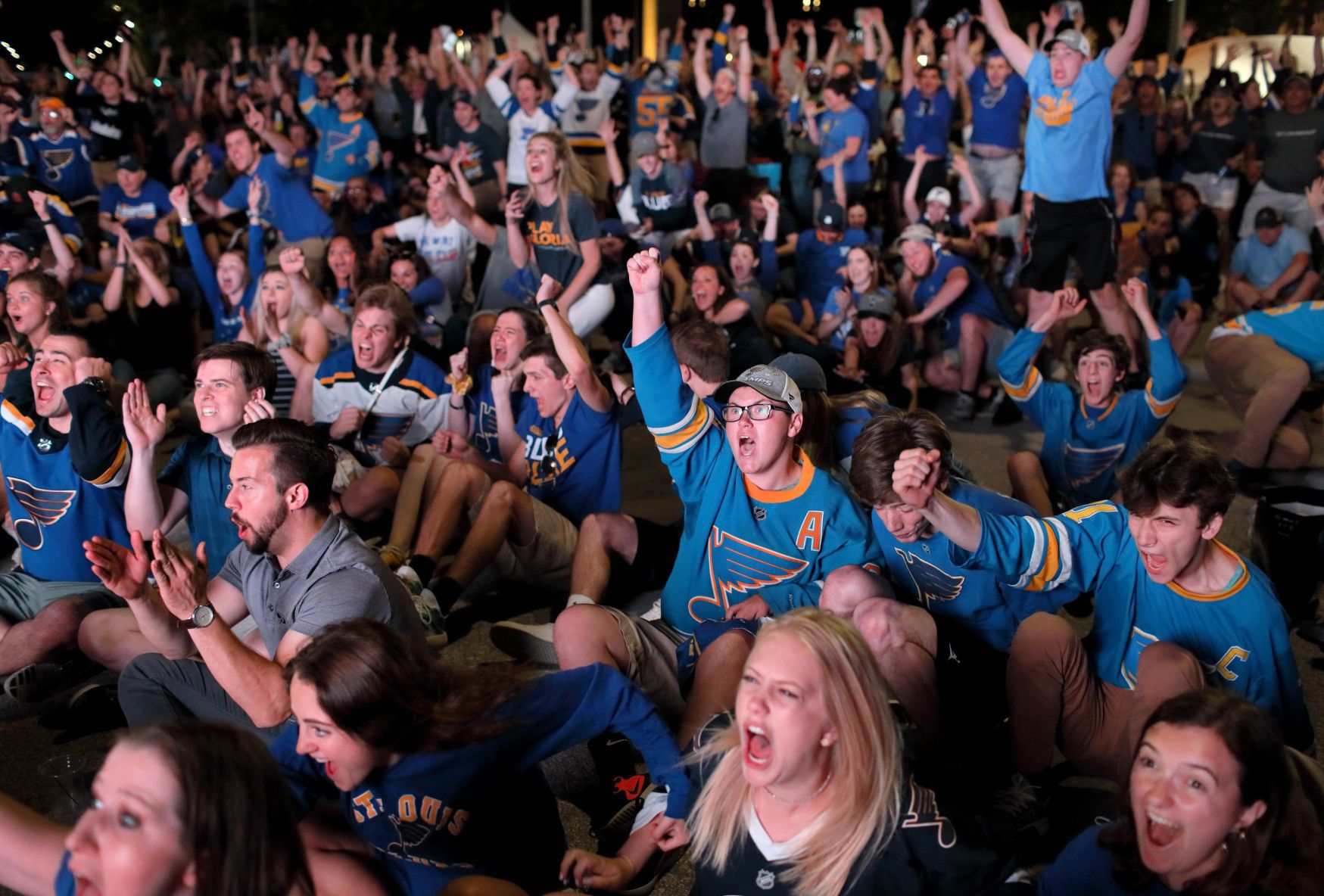 Street watch party for St. Louis Blues